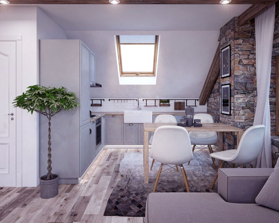 Konyha (emelet) látványterv - B&BD