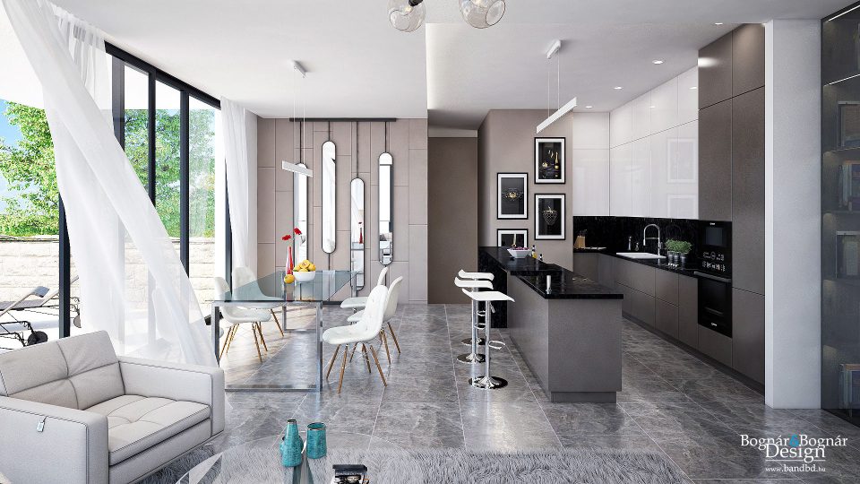 Konyha 3D látványterv - B&BD