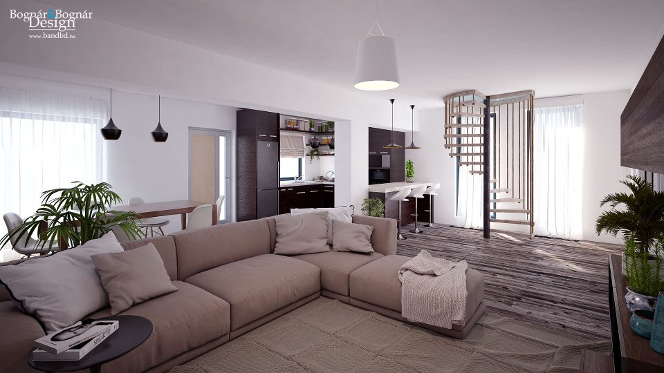 Nappali látványterv 1 - B&BD
